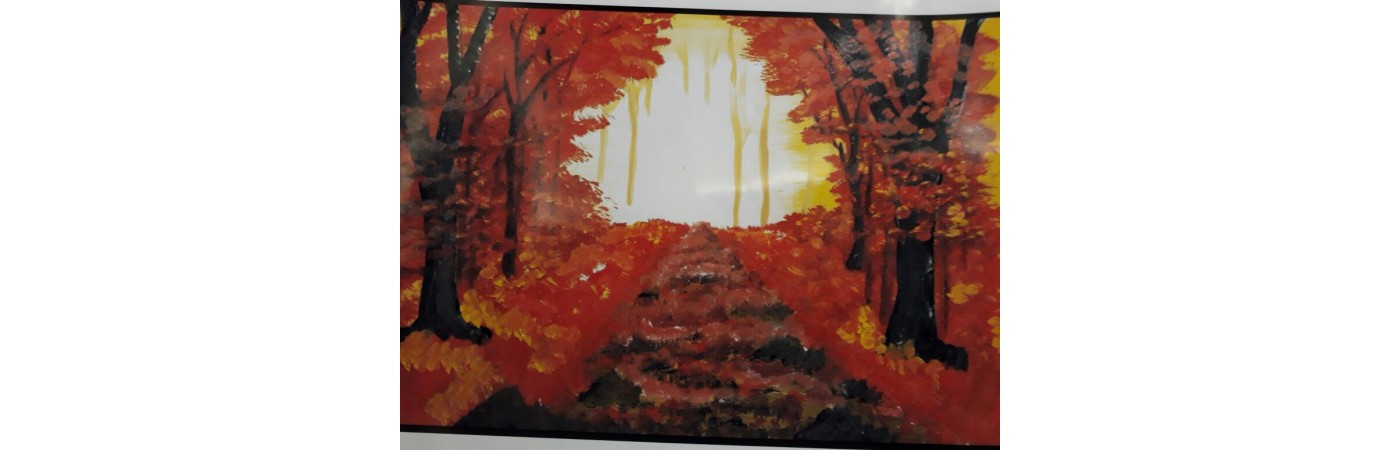 Autumn misty sunrise (Canvas) With Frame (8"X12")